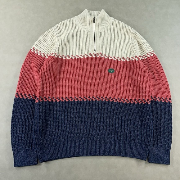 L.L. Bean Other - L.L. Bean Cable Knit Quarter Zip Sweater Long Sleeve Color Block Mens Medium NWT
